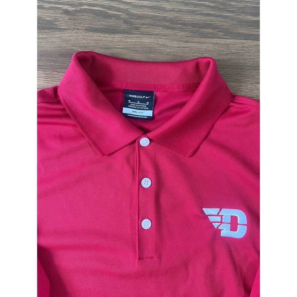 Nike Golf University of Dayton Flyers Polo Shirt Mens Medium Red Dri-FIT NCAA - Picture 2 of 4